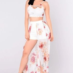 New Fashion Nova Skort Skirt 2 Pcs Set Outfit Top